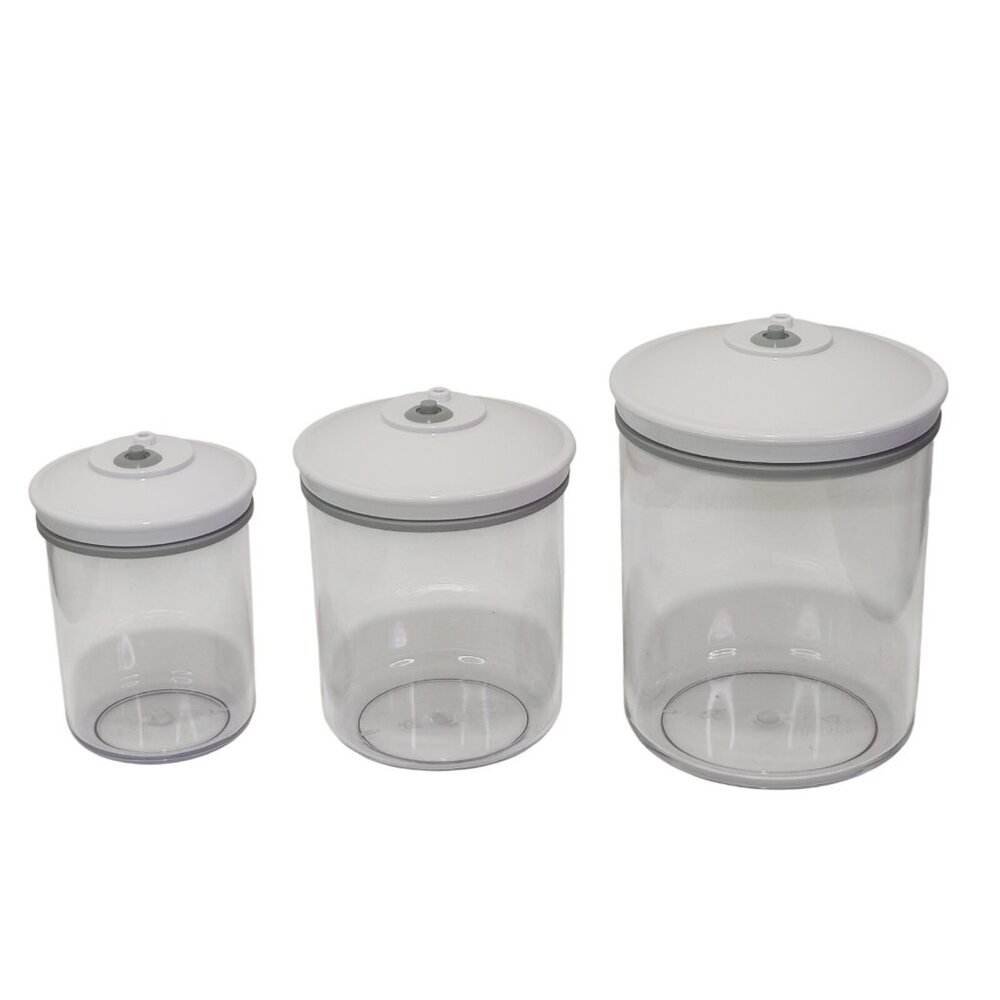 Snail FoodSaver Vacuum Seal Canisters 3 Pack  25 / 50 and 80 Ounces...